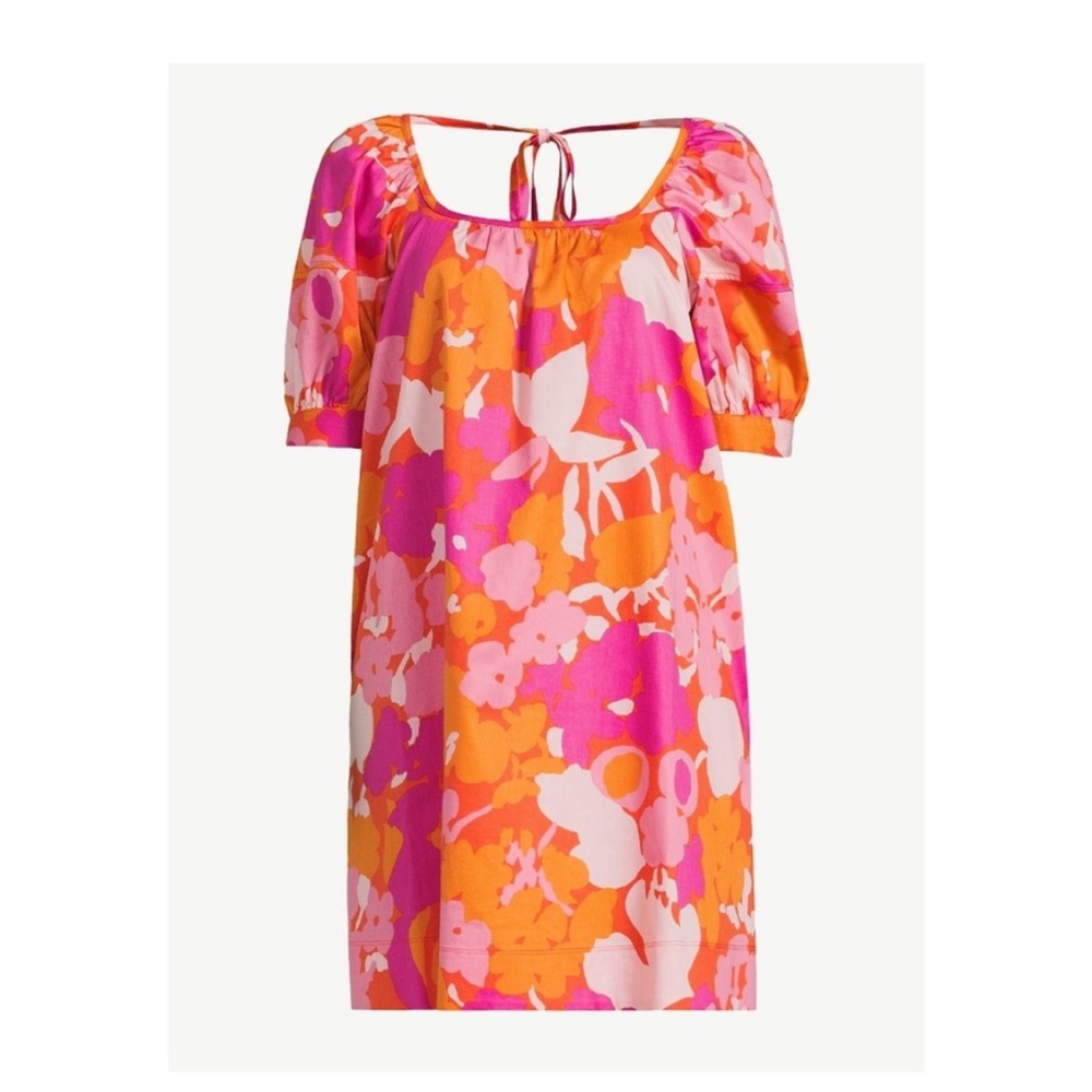Free Assembly Women’s Square Neck Mini Dress with Puff Sleeves Sz XS